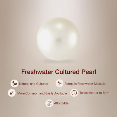 Womens Diamond Accent White Cultured Freshwater Pearl Sterling Silver Pendant Necklace