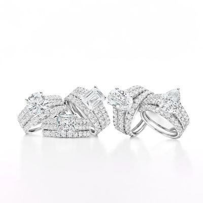 Signature By Modern Bride (H-I / Si1-Si2) Womens 5 CT. T.W. Lab Grown White Diamond 14K Gold Round Bridal Set