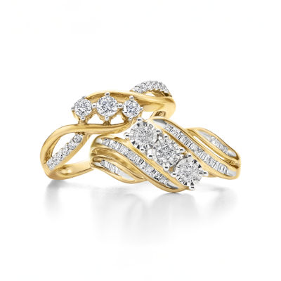 Love Lives Forever 1/2 CT.T.W. Round White Natural Diamond 10K Gold 3-Stone Ring