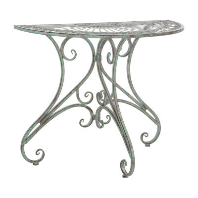 Annalise Patio Semi Circle Iron Console Table