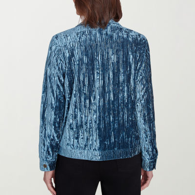 Alfred Dunner Harvest Moon Velvet Lightweight Bomber Jacket