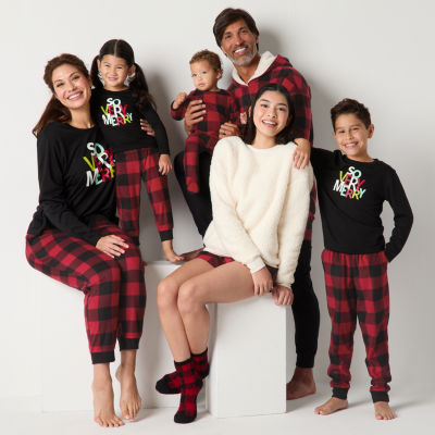 North Pole Trading Co. Mens Microfleece Crew Neck Long Sleeve 2-pc. Matching Family Pajama Sets