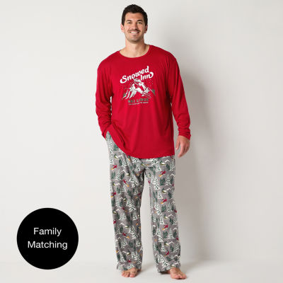 North Pole Trading Co. Mens Big Crew Neck Long Sleeve 2-pc. Pant Pajama Set