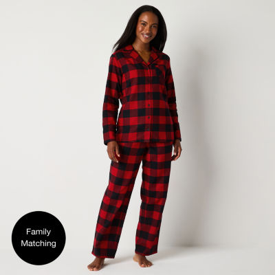 North Pole Trading Co. Womens Tall Flannel Long Sleeve 2-pc. Pant Pajama Set