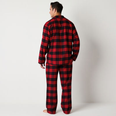 North Pole Trading Co. Mens Tall Flannel Long Sleeve 2-pc. Pant Pajama Set