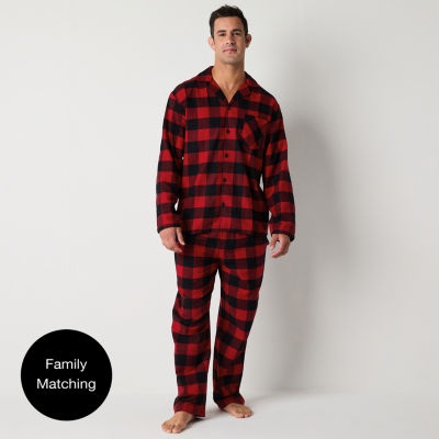 North Pole Trading Co. Mens Tall Flannel Long Sleeve 2-pc. Pant Pajama Set