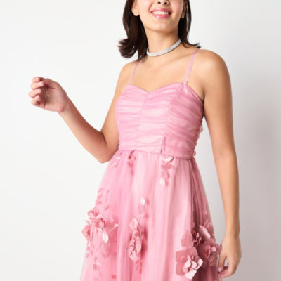 by&by Womens Juniors Sleeveless Floral Ball Gown