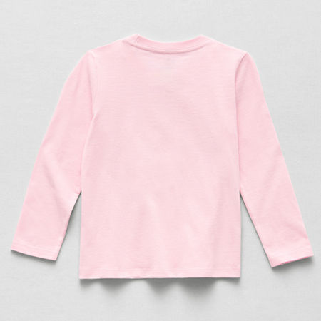 Toddler Girls Ms. Rachel Crew Neck Long Sleeve Graphic T-Shirt, 5t, Pink