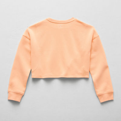 Xersion Little & Big Kid Girls Crew Neck Fleece Long Sleeve Sweatshirt