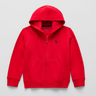 U.S. Polo Assn. Little & Big Kid Boys Long Sleeve Embroidered Fleece Zipper Hoodie