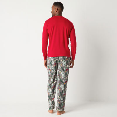 North Pole Trading Co. Mens Tall Crew Neck Long Sleeve 2-pc. Pant Pajama Set