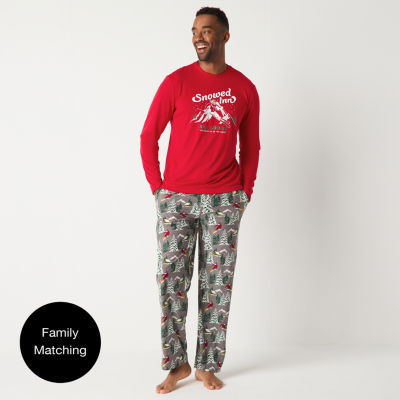 North Pole Trading Co. Mens Crew Neck Long Sleeve 2-pc. Pant Pajama Set