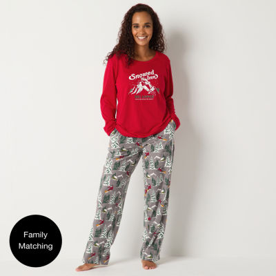 North Pole Trading Co. Womens Tall Crew Neck Long Sleeve 2-pc. Pant Pajama Set