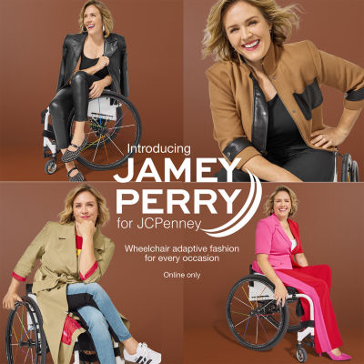 Jamey Perry x JCPenney Womens Adaptive Sequin Cropped Blazer