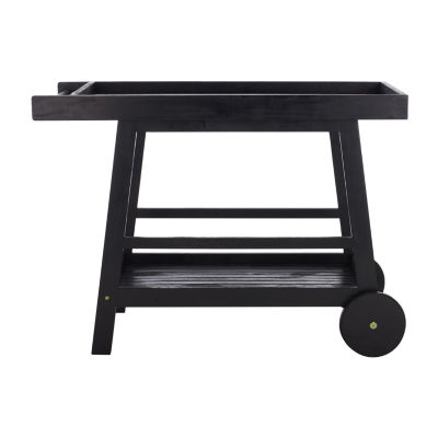 Renzo Patio Collection Wood-Top Serving Carts