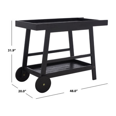 Renzo Patio Collection Wood-Top Serving Carts