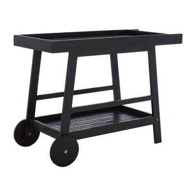 Renzo Patio Collection Wood-Top Serving Carts