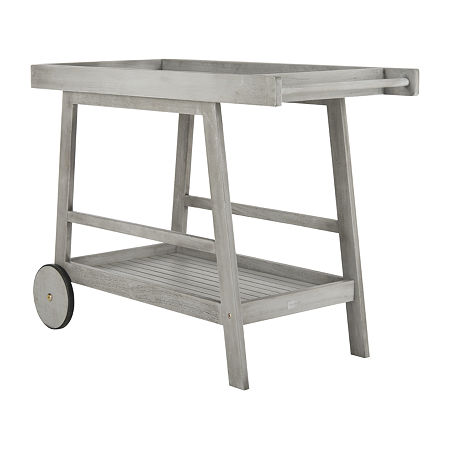 Renzo Patio Collection Wood-Top Serving Cart, One Size, Gray