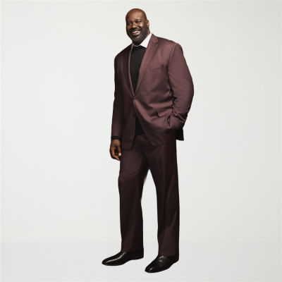 Shaquille O'Neal XLG Mens Big and Tall Stretch Fabric Classic Fit Flat Front Suit Pant