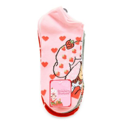 Strawberry Shortcake Womens Breathable Multi-Pack 5 Pair Strawberry Shortcake Low Cut Socks
