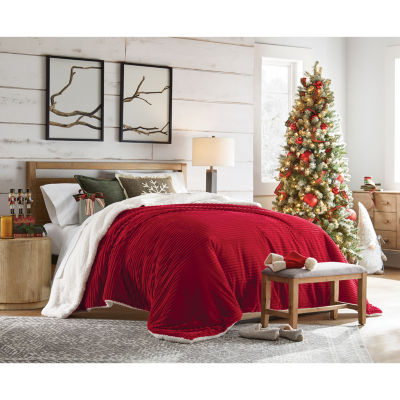 North Pole Trading Co. Ribbed Mink To Sherpa Reversible Comforter