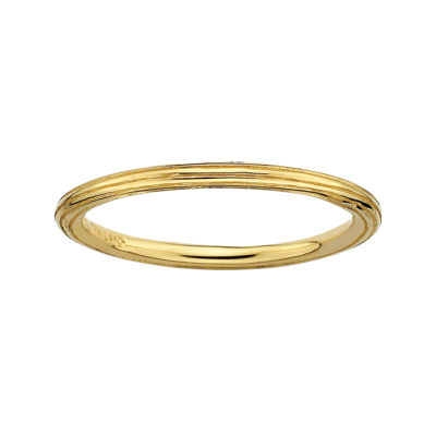 Personally Stackable 18K Yellow Gold Over Sterling Silver 1.5mm Step-D