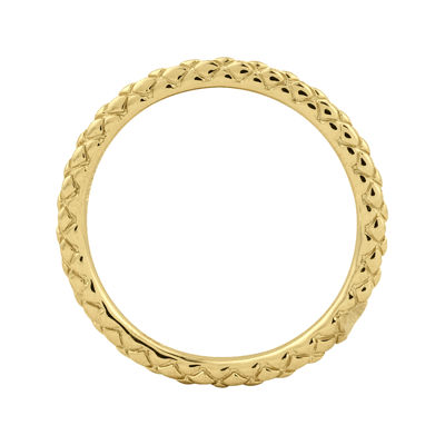 Personally Stackable 18K Yellow Gold Over Sterling Silver 1.5mm Criss-Cross Ring