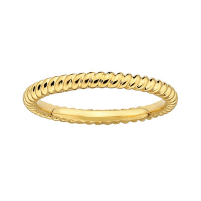 Personally Stackable 18K Yellow Gold Over Sterling Silver 3.5mm Twisted Ring