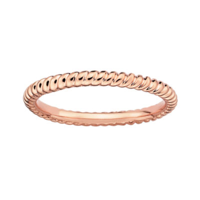 Personally Stackable 18K Rose Gold Over Sterling Silver 3.5mm Twisted Ring