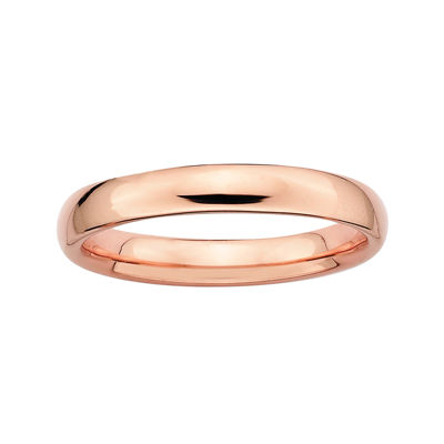 Personally Stackable 18K Rose Gold Over Sterling Silver 3.5mm Rounded Ring