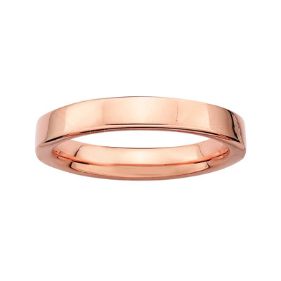 Personally Stackable 18K Rose Gold Over Sterling Silver 1.5mm Square-Edge Ring