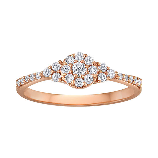 1/3 CT. T.W. Diamond 10K Rose Gold Bridal Ring