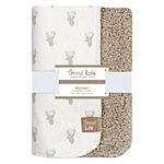 Trend Lab Gray Stag Head Flannel 1 Pair Receiving Blanket