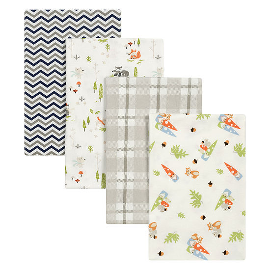 Trend Lab Woodsy Gnomes Flannel 4-pc. Receiving Blanket