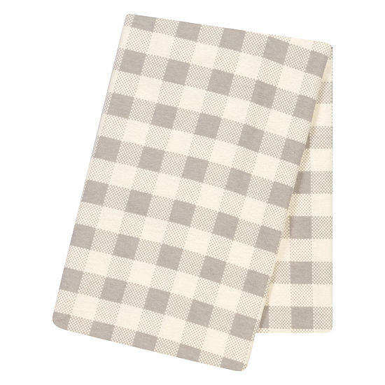 Trend Lab Gray Buffalo Check 1 Pair Swaddle Blanket