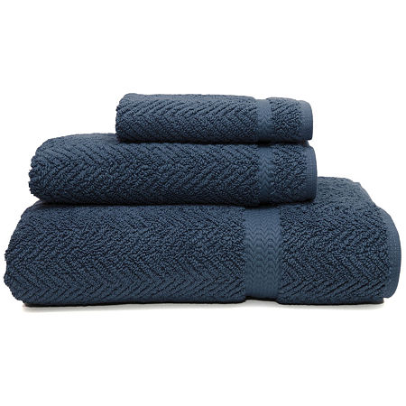 Linum Home Textiles Herringbone 3-pc Bath Towel Set, One Size, Blue -  74005880067