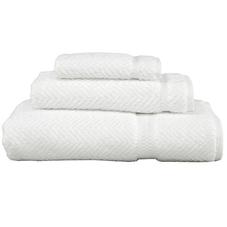 Linum Home Textiles Herringbone 3-pc Bath Towel Set, One Size, White -  74005880018