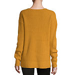 a.n.a Womens V Neck Long Sleeve Animal Pullover Sweater
