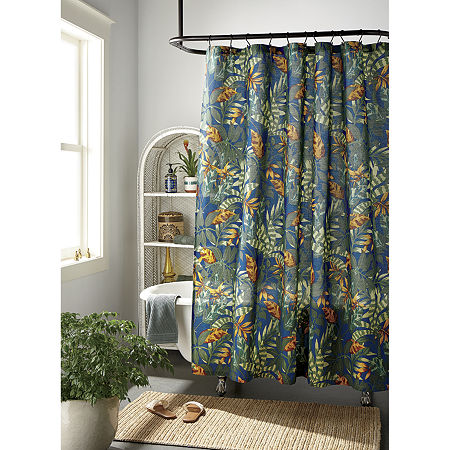 Distant Lands Jungle Shower Curtain, One Size, Blue