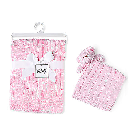 3 Stories Trading Company Baby Cable Knit Gift Set 2-pc. Baby Blanket In Pink