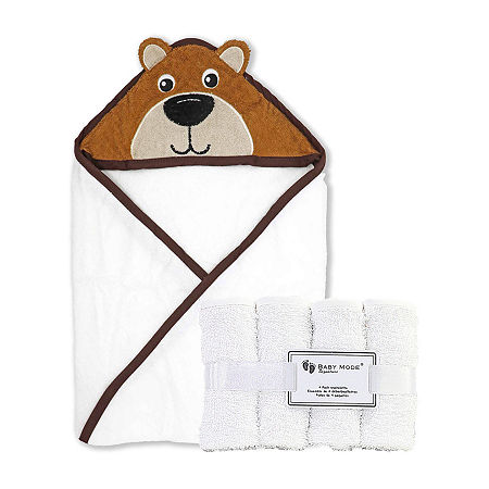 3 Stories Trading Company Baby Animal Towel With 4 Wash Cloths 5-pc., One Size, Brown