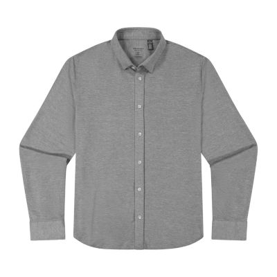 Van Heusen Mens Long Sleeve Performance Knit Shirt