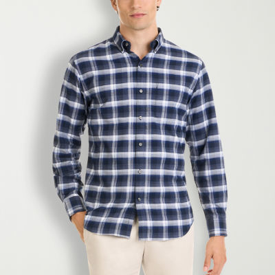 Van Heusen Weekend Twill Mens Regular Fit Long Sleeve Plaid Button-Down Shirt
