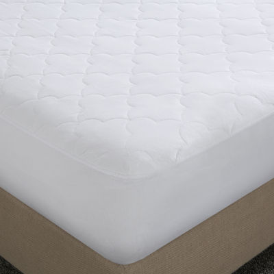 Sleep Philosophy All Natural Cotton Percale Quilted Mattress Pad with Spandex Snug-on Slip Fit Skirt