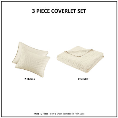 Hampton Hill Velvet Touch 3-pc. Coverlet Set