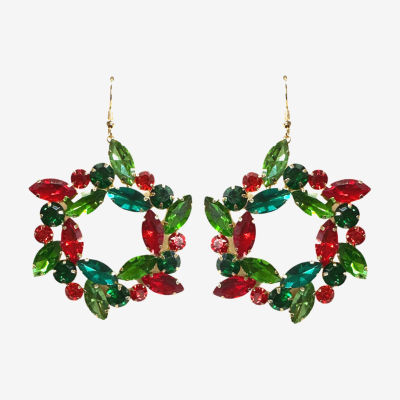 Bijoux Bar Wreath Crystal Drop Earrings