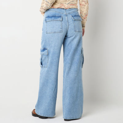 a.n.a Soft Drape Cargo Womens Highest Rise Wide Leg Jean