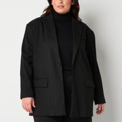 Worthington Womens Boxy Fit Blazer-Plus