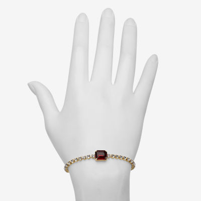 Bijoux Bar Delicates Gold Tone Womens Red Glass Gold Tone Round Bolo Bracelet
