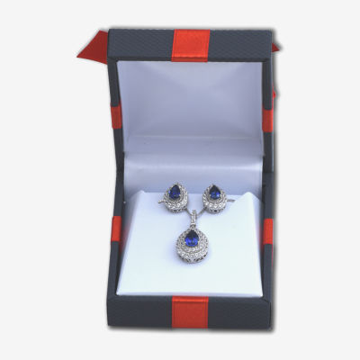 Gemstone Sterling Silver 2-Pc Pear Jewelry Set